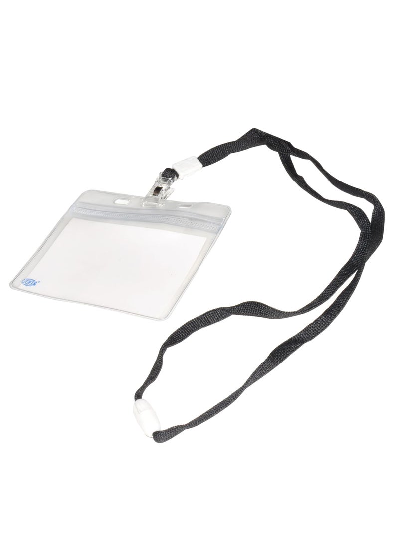 FIS 50-Piece Soft Badge Set With Lanyard Black/Clear - Image 1
