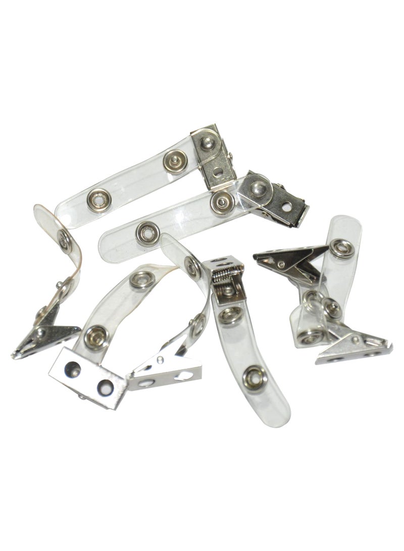 FIS 100-Piece Badge Clip Set Clear/Silver - Image 1