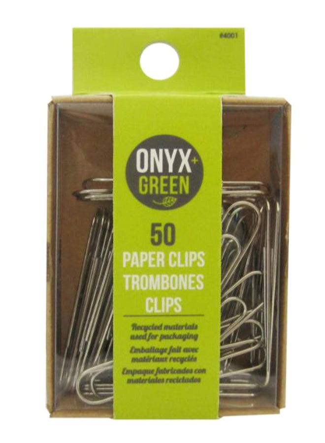 Paper Clips 50mm  Eco Friendly Pack of 50 Silver