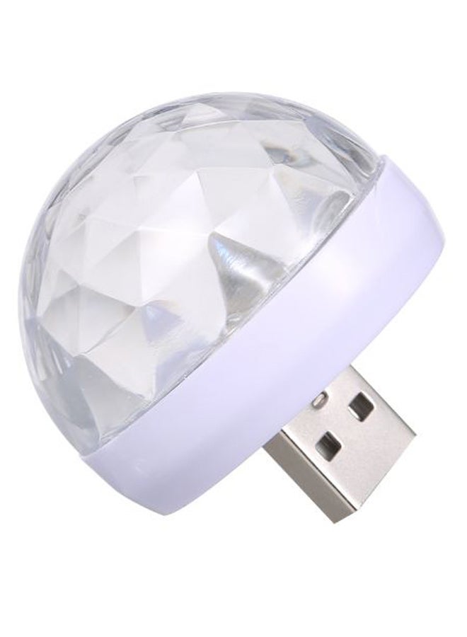 USB Colourful LED Stage Lamp Light White/Clear/Silver 4 x 4cm 
