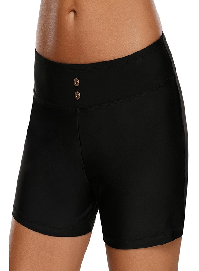 Generic High Waist Elastic Breathable Beach Shorts Black  - Image 2