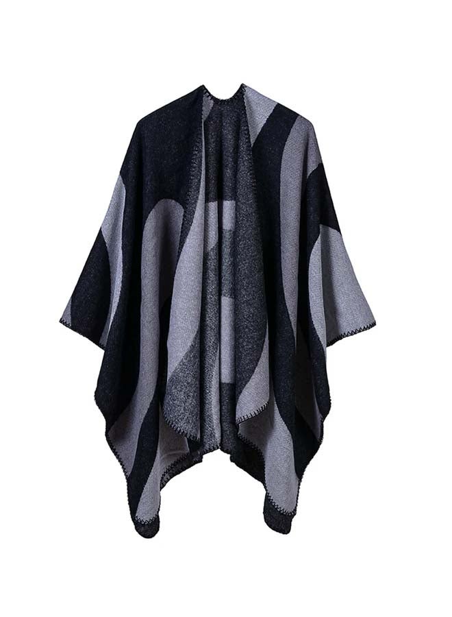 Cape Knitted Cashmere Poncho Multicolour