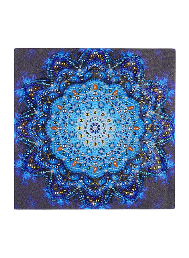 لوحة فنية ماسية بتصميم زهور لديكور الحائط يمكنك تعليقها بنفسك أزرق 40 x 2 x 30سم  - Image 1