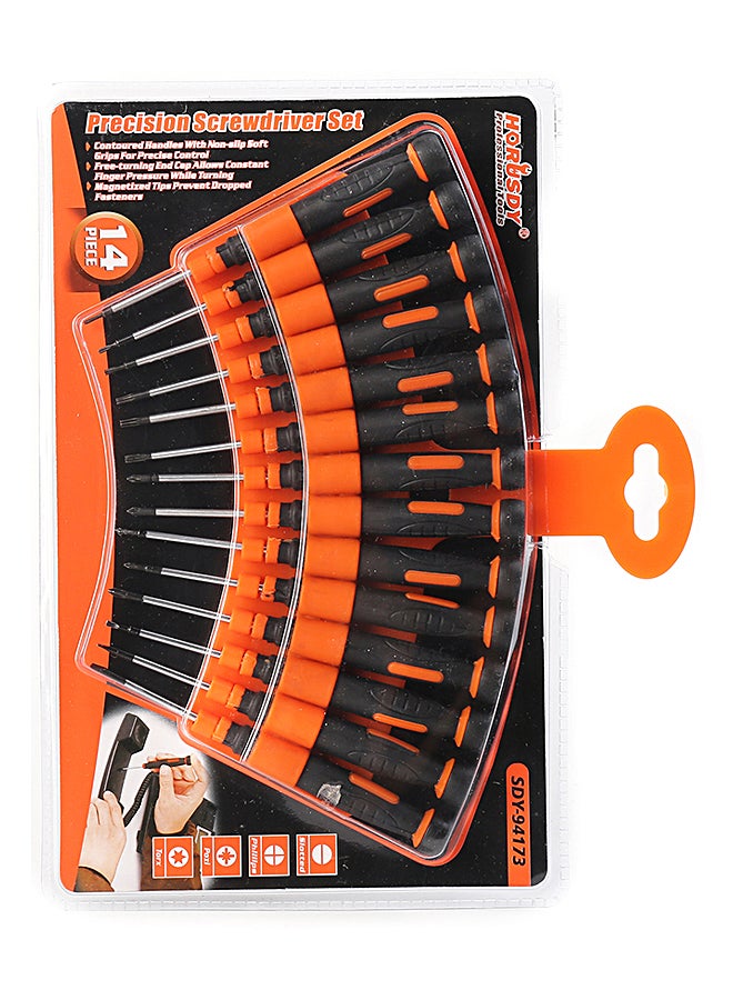 HORUSDY 14-Pieces Precision Screwdriver Set Orange/Black/Silver 10 x 7centimeter - Image 1