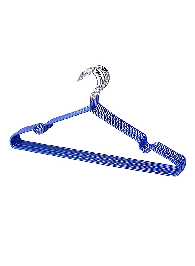 ZL 10-Piece Anti-Slip Metal Hook Hangers Blue 41.5cm