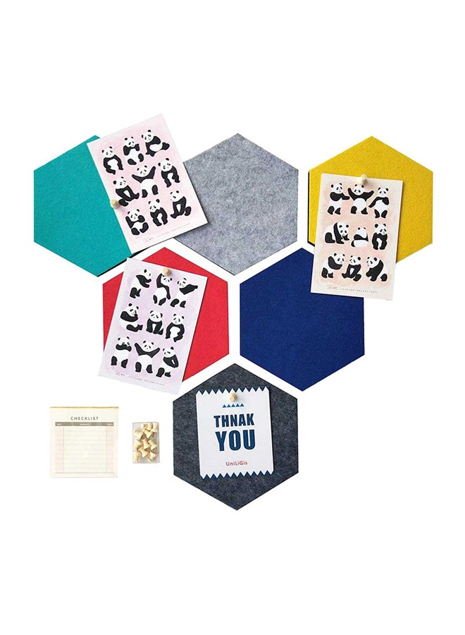 xiaowa 6-Piece Hexagonal Bulletin Board Multicolour - Image 2