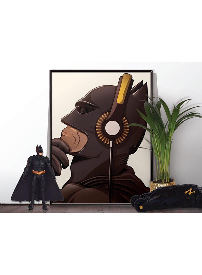 Boomah Accessories Batman Super Hero With Headphones Poster With Frame Multicolour 30x40centimeter 