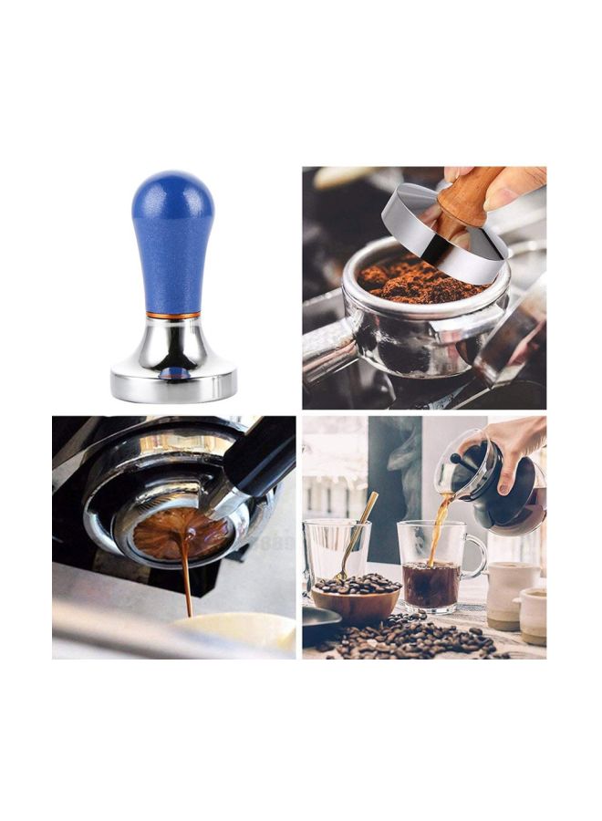 أداة دك القهوة لتحضير الإسبريسو أزرق / فضي 57مم - Image 4
