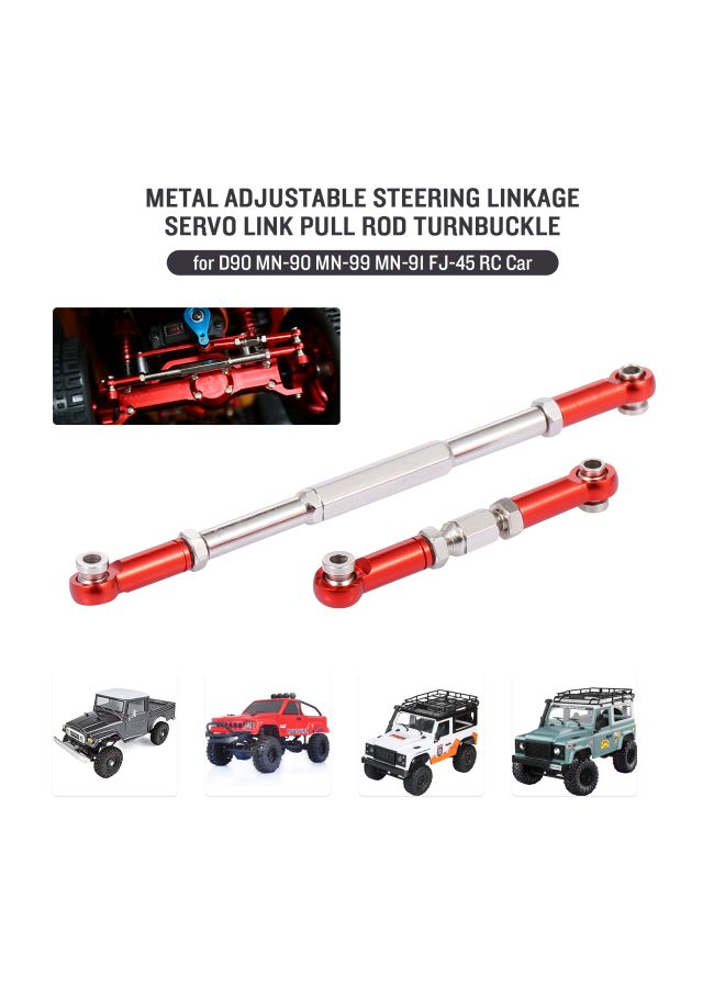 KKmoon 2-Piece RC Car Adjustable Steering Linkage Servo Link Pull Rod Turnbuckle  - Image 3