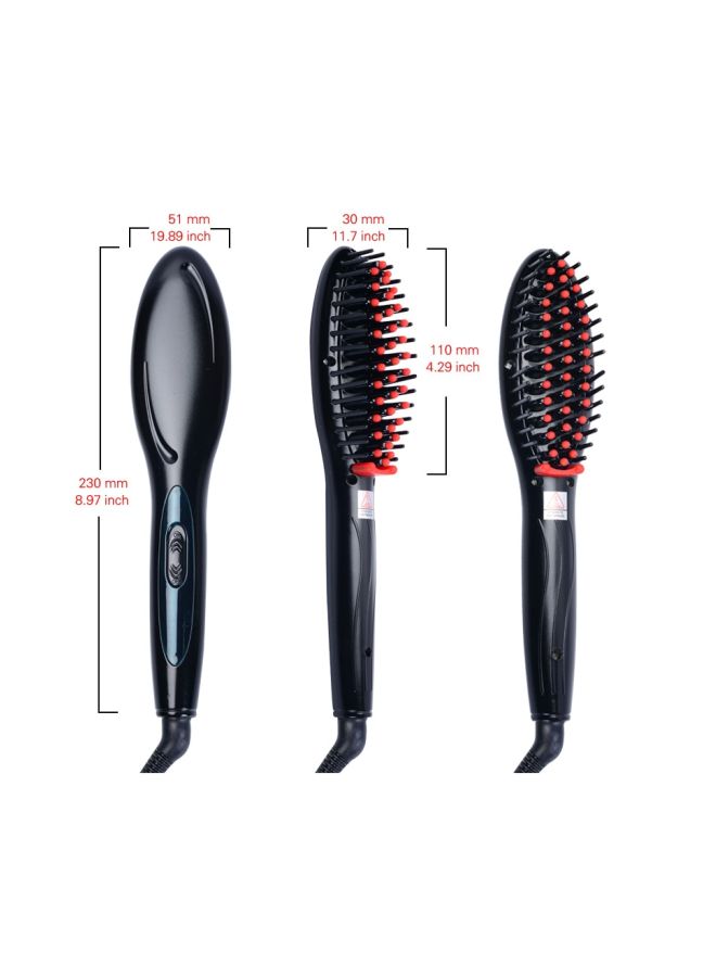 Hair Straightening Electric Comb Black - Image 3