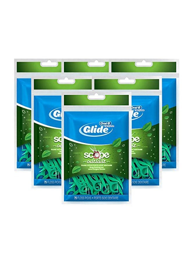 أورال بي مجموعة أدوات تنظيف ما بين الأسنان سكوب أوتلاست، مكونة من 6 قطع متعدد الألوان - Image 1