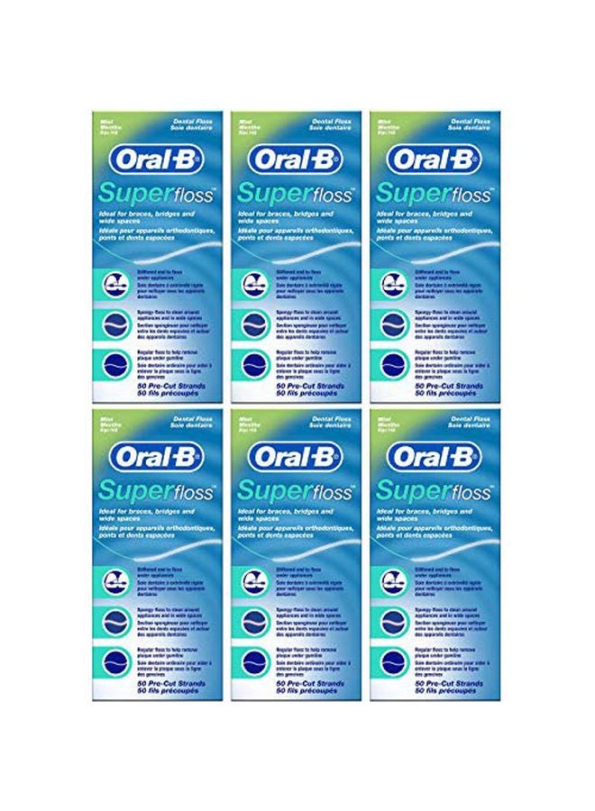 أورال بي خيط تنظيف الأسنان بالنعناع، 6 عبوات أبيض - Image 1