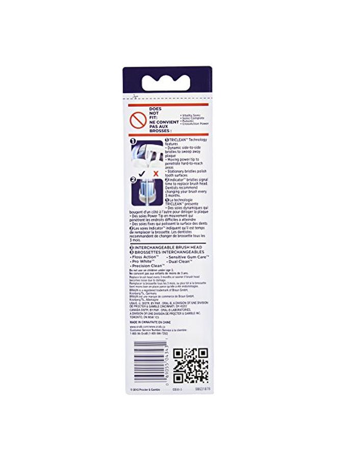 Oral-B - Pack Of 3 Deep Sweep Electric Toothbrush Replacement Brush Head White/Blue - Image 1