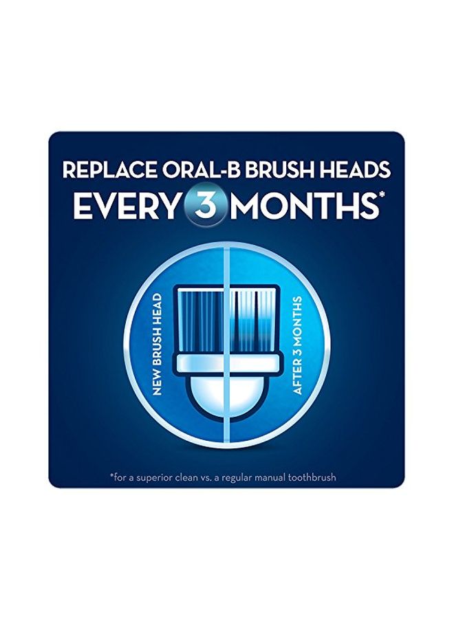 Oral-B Pack Of 2 CrossAction Replacement Toothbrush Heads Set White/Blue/Green - Image 2