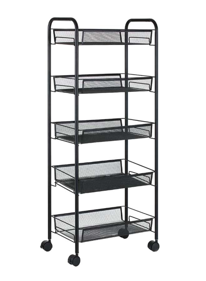 Multi-Purpose Rolling Storage Trolley Cart For Kitchen Black - Image 1