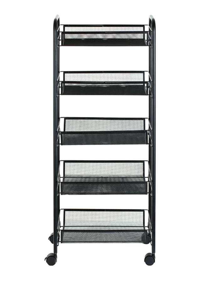 Multi-Purpose Rolling Storage Trolley Cart For Kitchen Black - Image 2