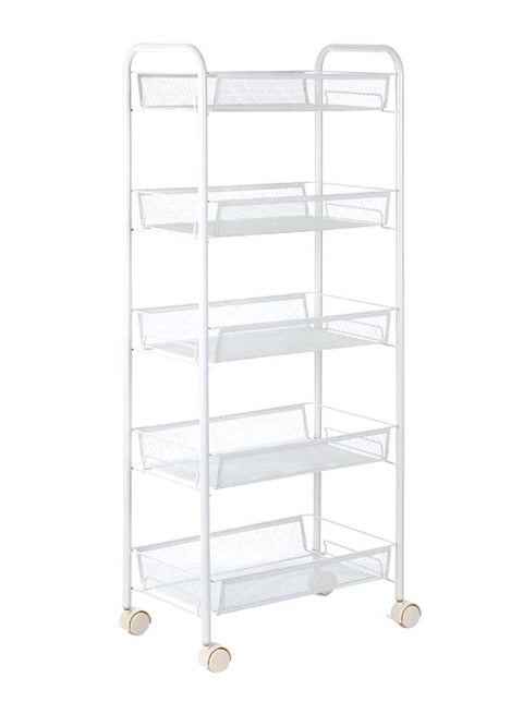 Multi-Purpose Rolling Storage Trolley Cart For Kitchen White