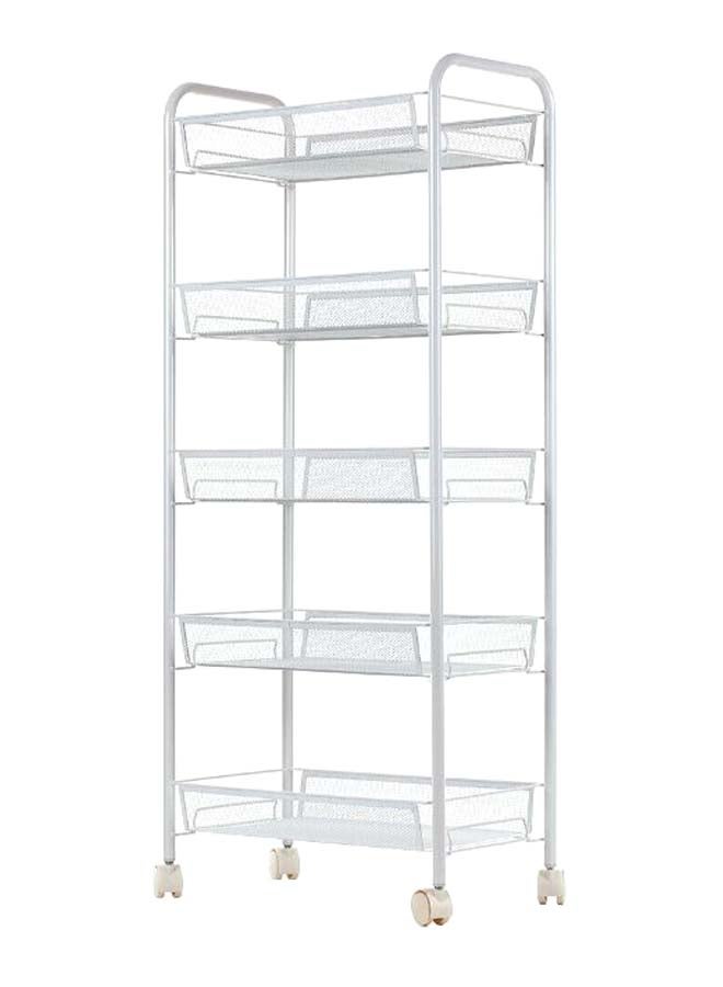 Multi-Purpose Rolling Storage Trolley Cart For Kitchen White