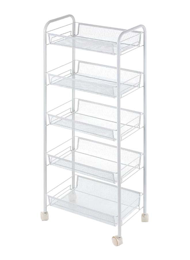 Multi-Purpose Rolling Storage Trolley Cart For Kitchen White