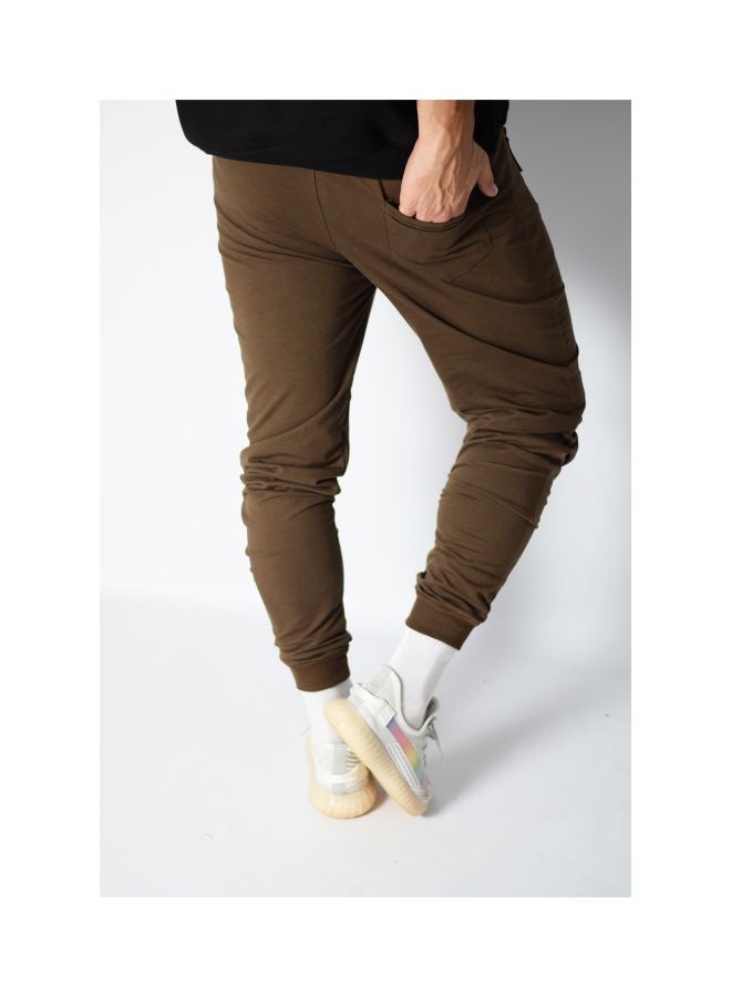 IZOR - Cotton Casual Sweatpants Brown - Image 1