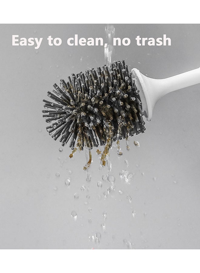 Long Handle Soft Hair Toilet Brush Grey 1x1x1cm - Image 3