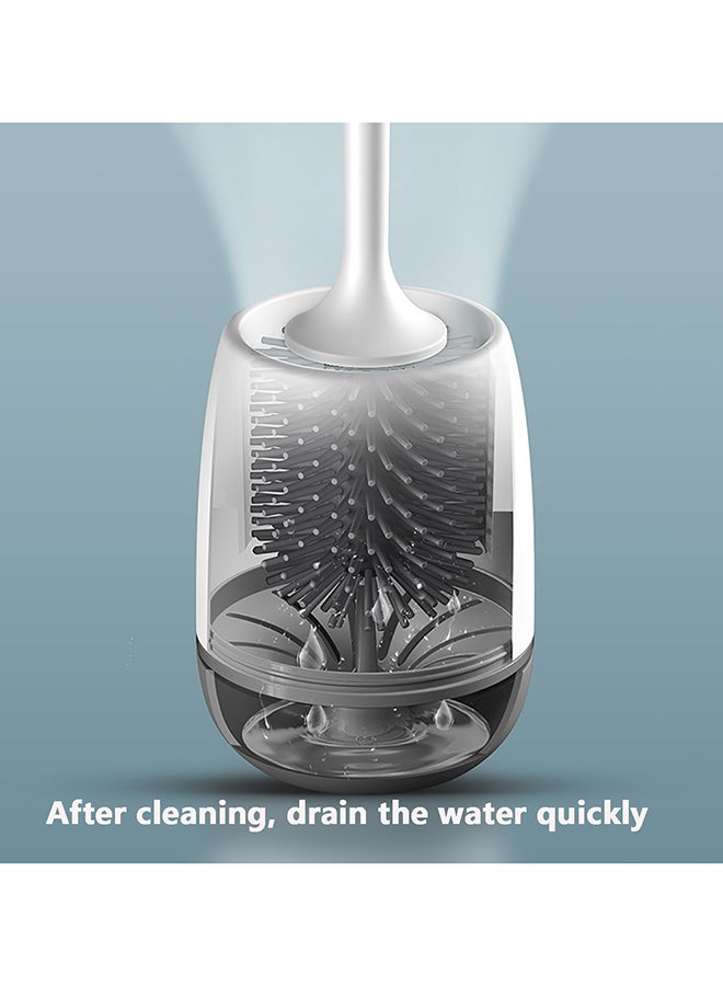 Long Handle Soft Hair Toilet Brush Grey 1x1x1cm - Image 2