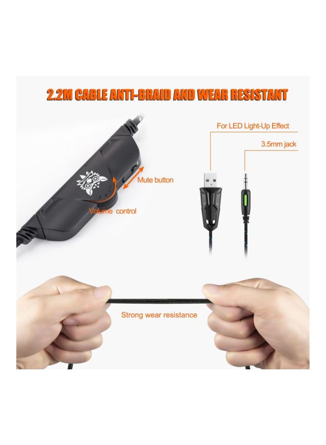 onikuma K1B Pro Wired Over-Ear Gaming Headset With Microphone For PS4/PS5/XOne/XSeries/NSwitch/PC - Image 2