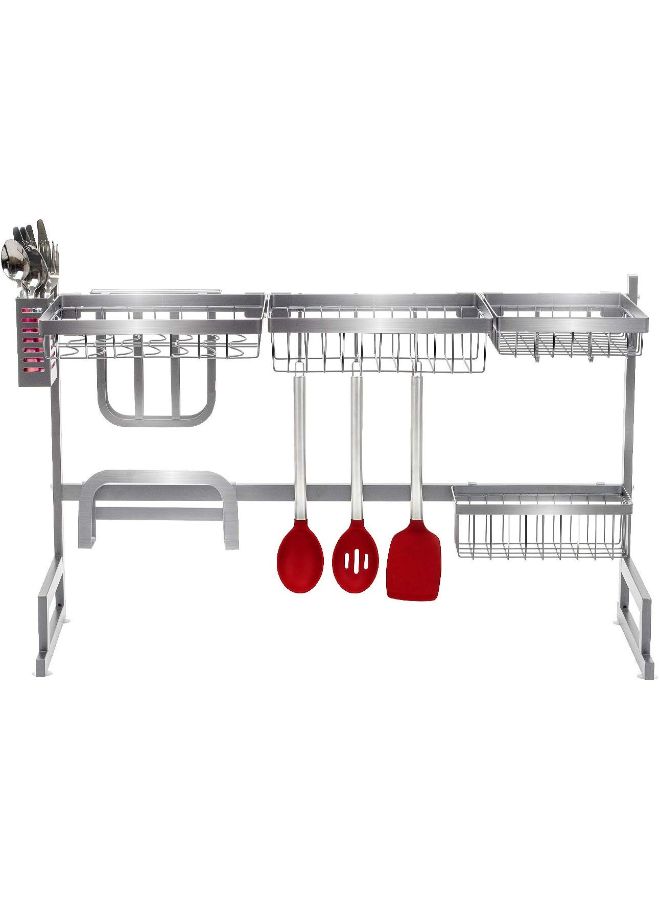 Dish Drying Rack Over Sink Silver - Image 3