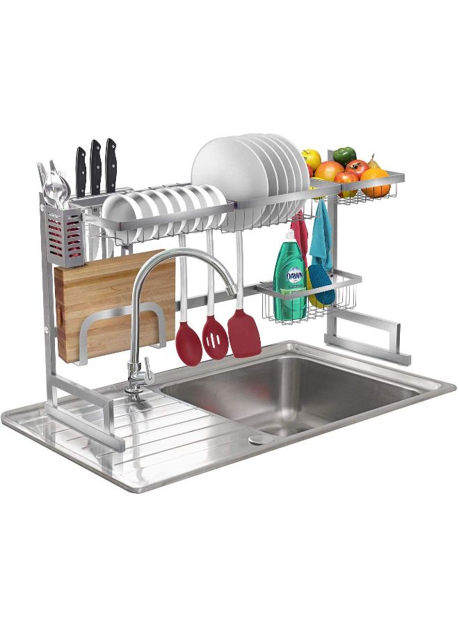Dish Drying Rack Over Sink Silver - Image 4