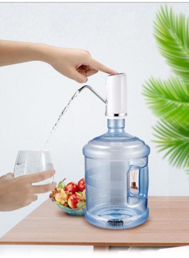 Rechargable Electric Gallon Drinking Bottle With Button Switch Silver 16cm - Image 2