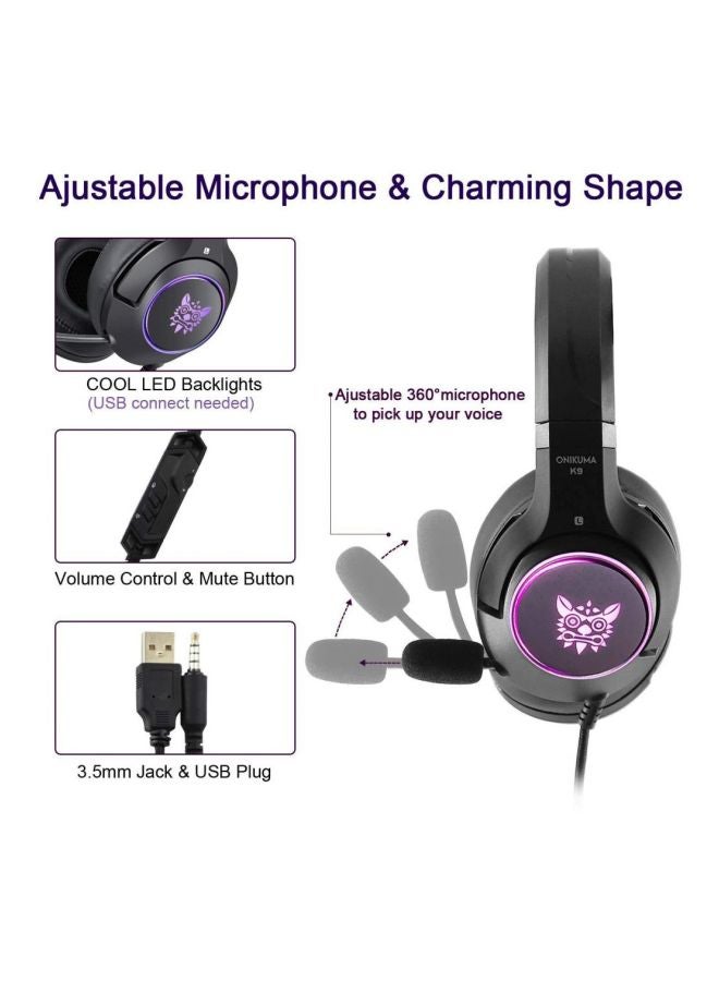 onikuma Over-Ear Wired Gaming Headphones With Mic  - Image 3