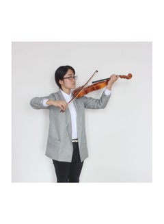 ikayaa 4/4 Natural Acoustic Solid Wood Spruce Flame Maple Veneer Violin  - Image 4