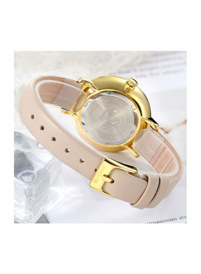 CURREN - Women's Water Resistant Analog Watch 9046 - 34 mm - Beige - Image 1