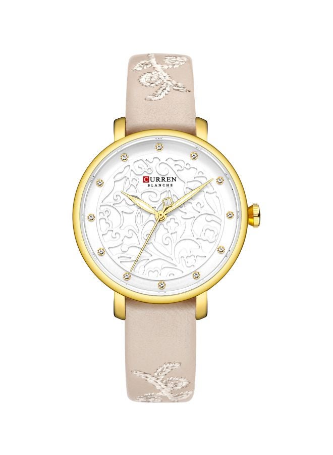 CURREN - Women's Water Resistant Analog Watch 9046 - 34 mm - Beige - Image 1