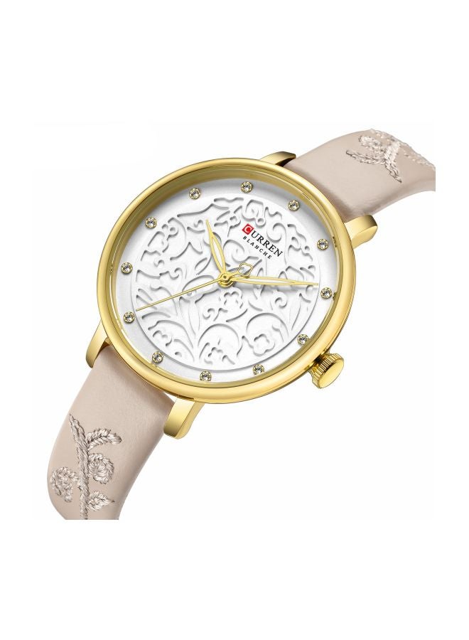 CURREN - Women's Water Resistant Analog Watch 9046 - 34 mm - Beige - Image 1