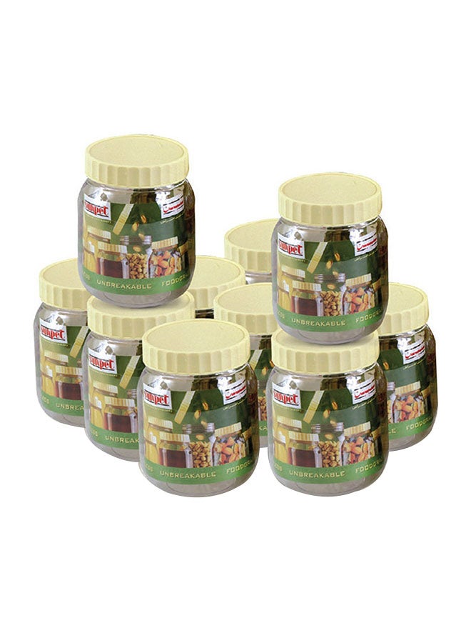 Sunpet 10-Piece Plastic Spice Jar Beige/Clear 