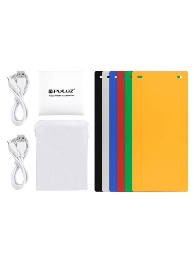 PULUZ - Foldable Lighting Studio Shooting Tent Box Kit With 6 Colors Backdrops Multicolour - Image 1