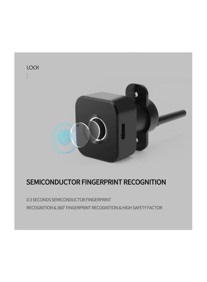 Smart Fingerprint Lock Black 9x3.6x3.6cm  - Image 2
