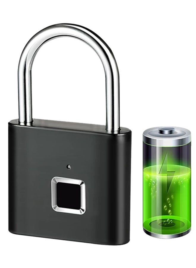USB Rechargeable Smart Fingerprint Lock Black  - Image 1