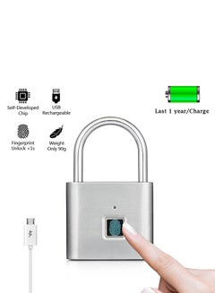 ماركة غير محددة قفل ذكي يعمل ببصمة الإصبع قابل لإعادة الشحن ومزود بمنفذ USB أسود  - Image 5