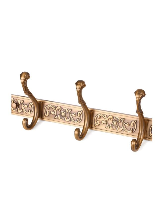 Wall Mounted Coat Rack With 5 Hooks Bronze 52.5x9x13centimeter