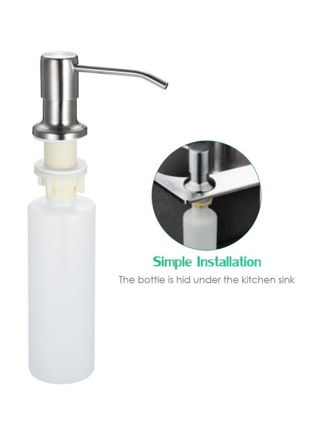 Stainless Steel Soap Dispenser White/Silver 27x5.5x10.5cm  - Image 3