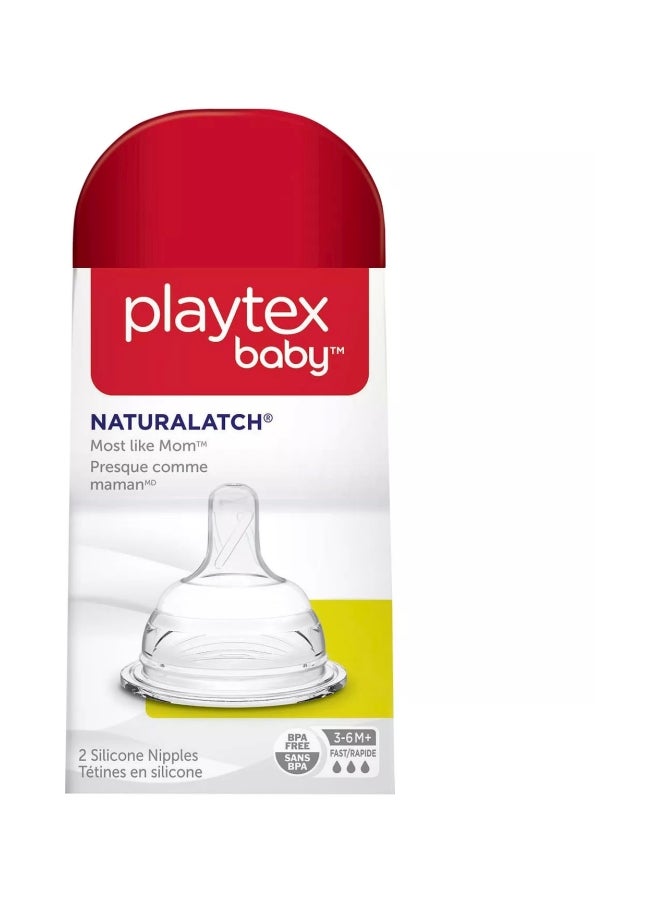 playtex 2-Piece Natura Latch Nipple (3-6+ Months) - Image 2