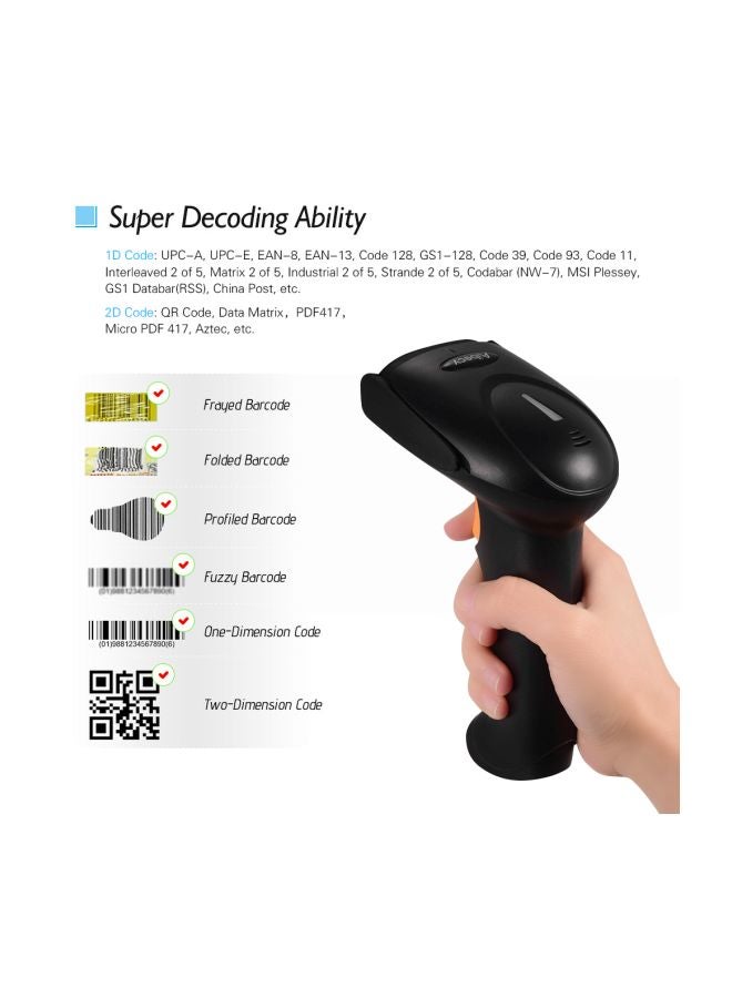 Aibecy 1D/2D/QR Embedded Handheld Barcode Scanner Black/Orange - Image 5