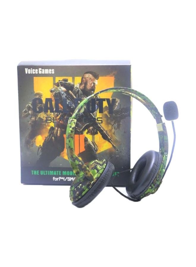 Over-Ear Wired Headphones Green/Black/Brown 
