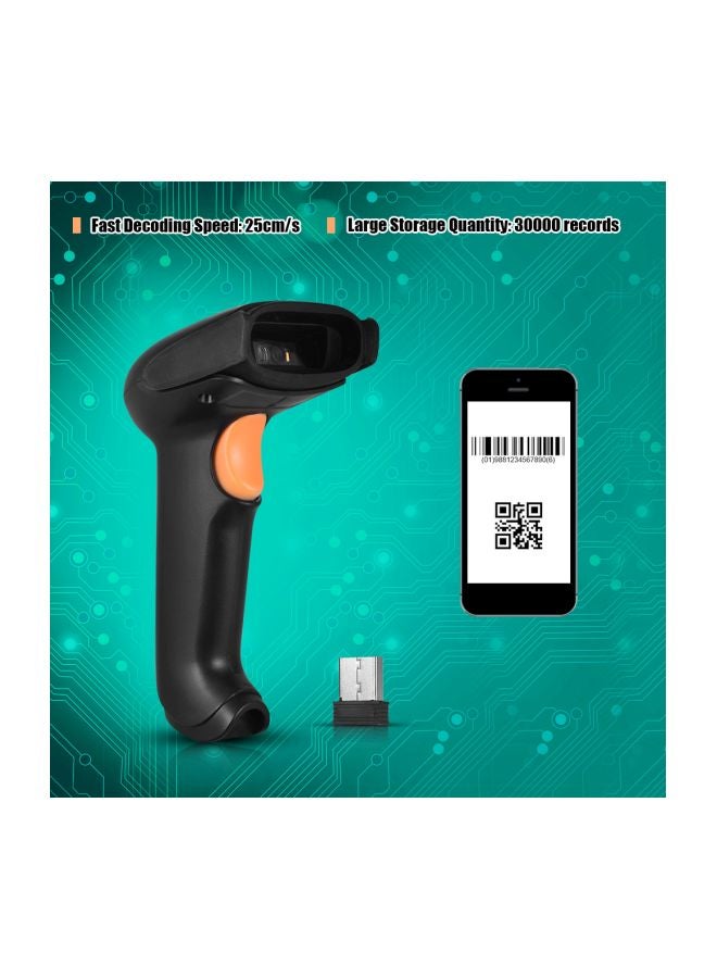 Aibecy 1D/2D/QR Embedded Handheld Barcode Scanner Black/Orange - Image 3