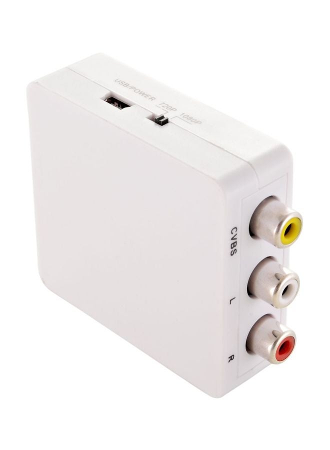 Mini HD AV To HDMI Video Converter White  - Image 3