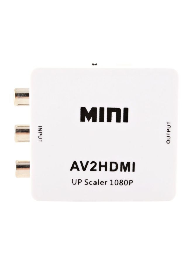 Mini HD AV To HDMI Video Converter White  - Image 1