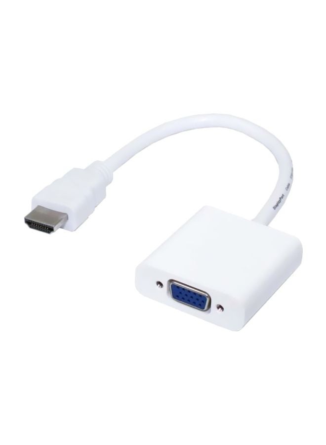 1080P Full HD HDMI To VGA Video Adaptor White - Image 1
