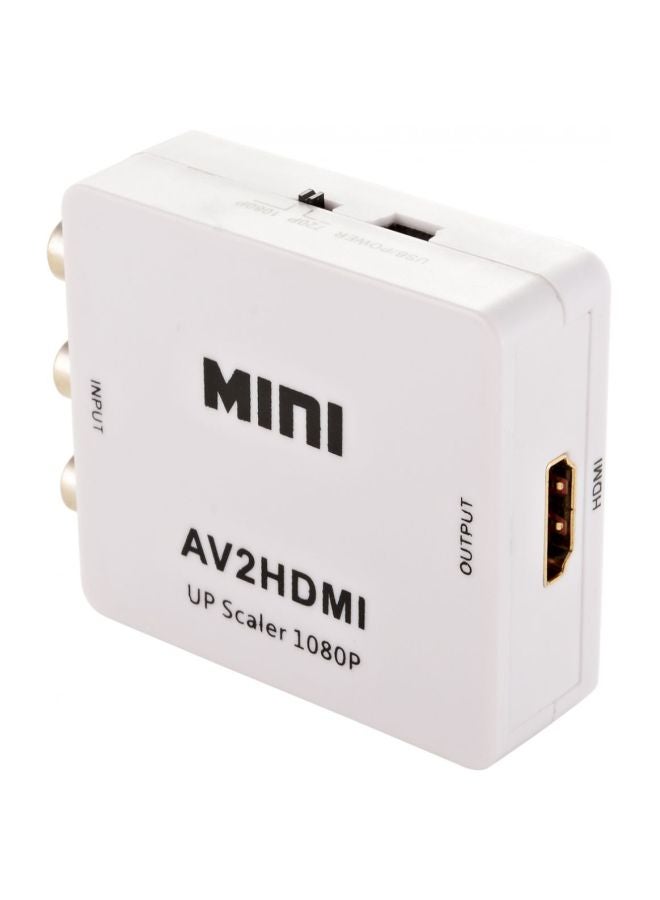 Mini HD AV To HDMI Video Converter White  - Image 2